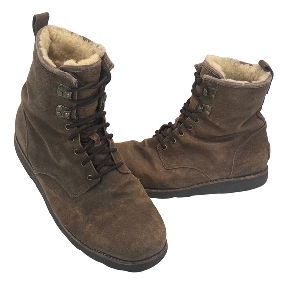 UGG Other - UGG Hannen Waterproof Boots Brown Suede Shearling Lined Vibram Mens 11 Winter